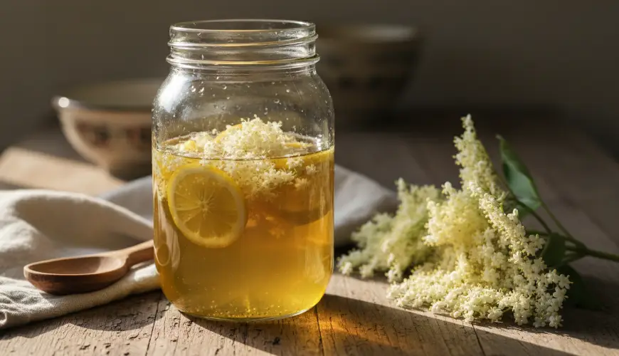Fragrant elderflower syrup without cooking thanks to cold maceration