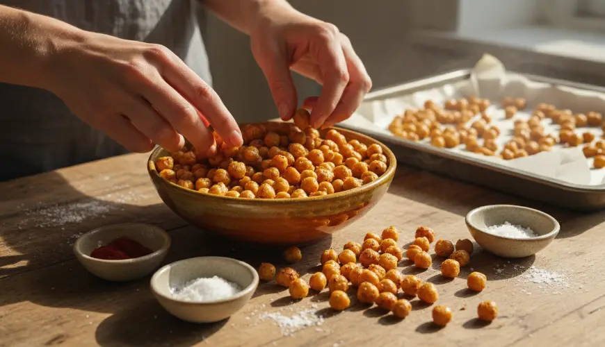 Try baked chickpeas as a crunchy snack