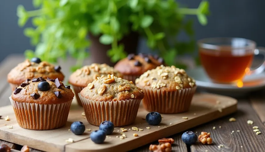 Healthy muffins made from oats and banana for every occasion