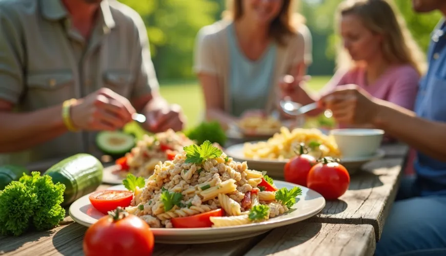 A healthy pasta salad with tuna offers a great combination of flavors and nutrition.