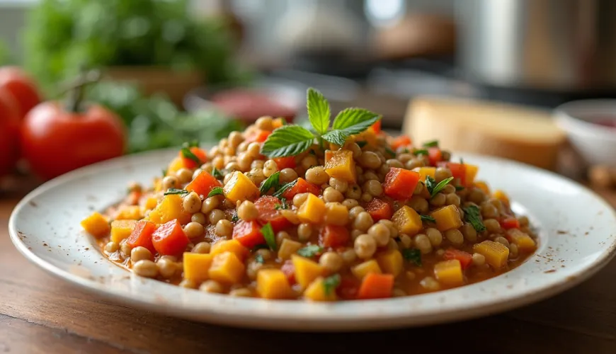Vegetable Goulash with Zucchini for Summer Cooking in the Garden