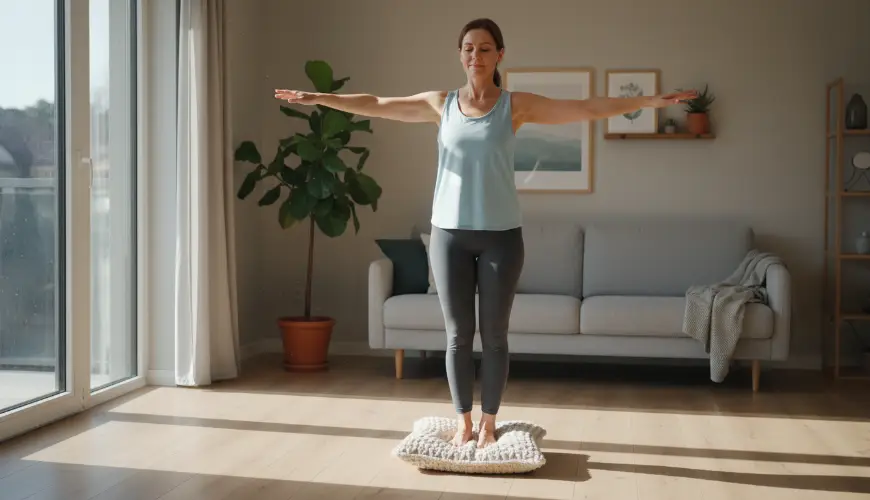 Try balance exercises with a pillow under your feet